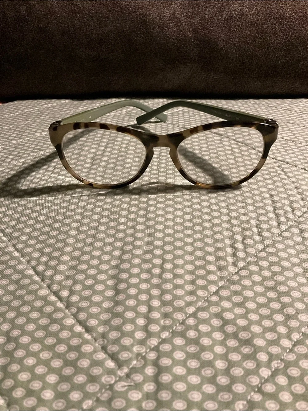 Calvin Klein Brown Tortoiseshell Frames with Olive Green Temples